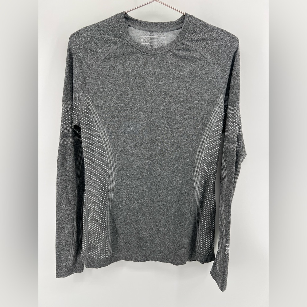 Figs Salta Seamless Longsleeve Underscrub Shirt Graphite Size M